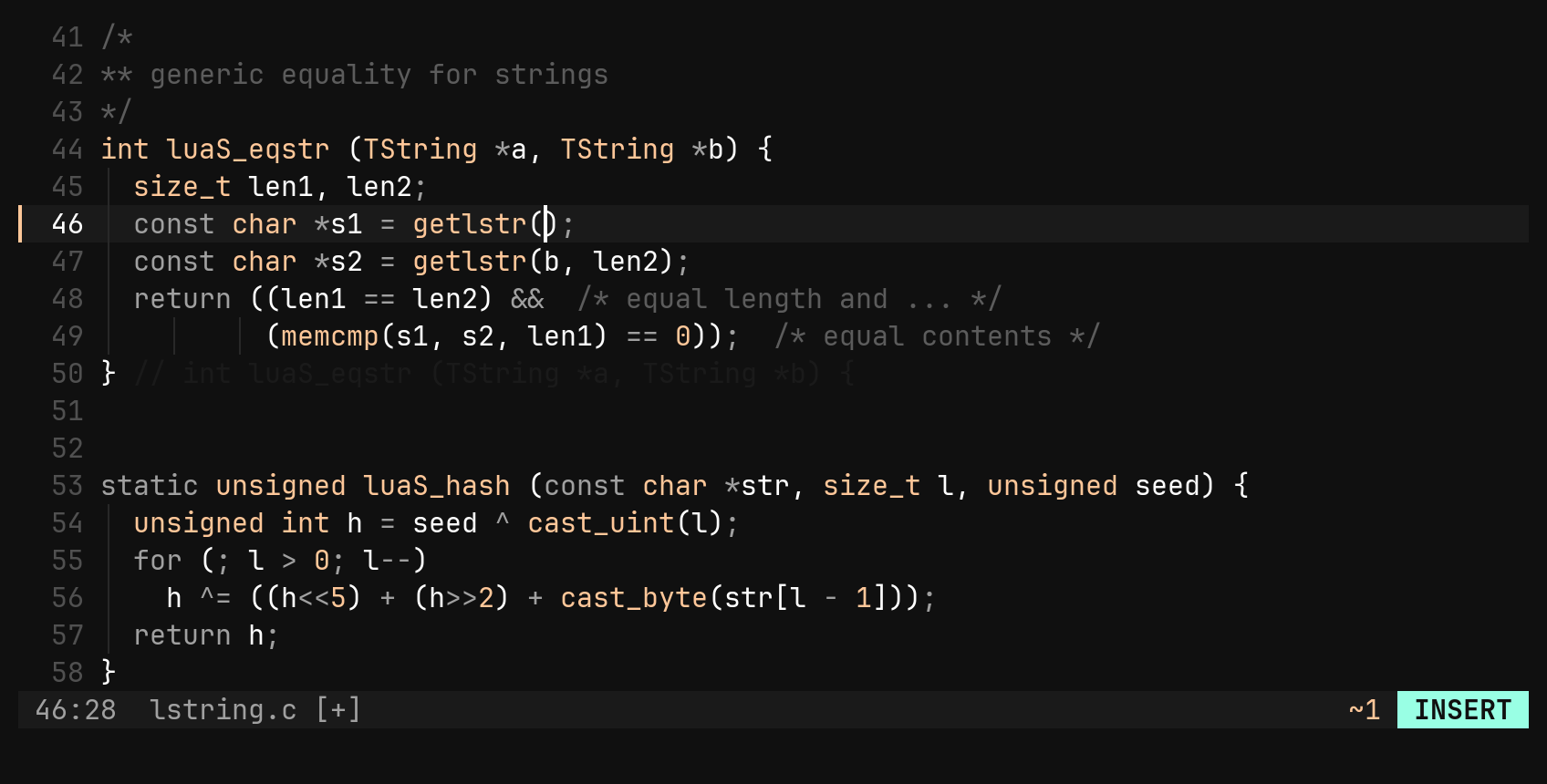 One change, repeated with .: step 1
