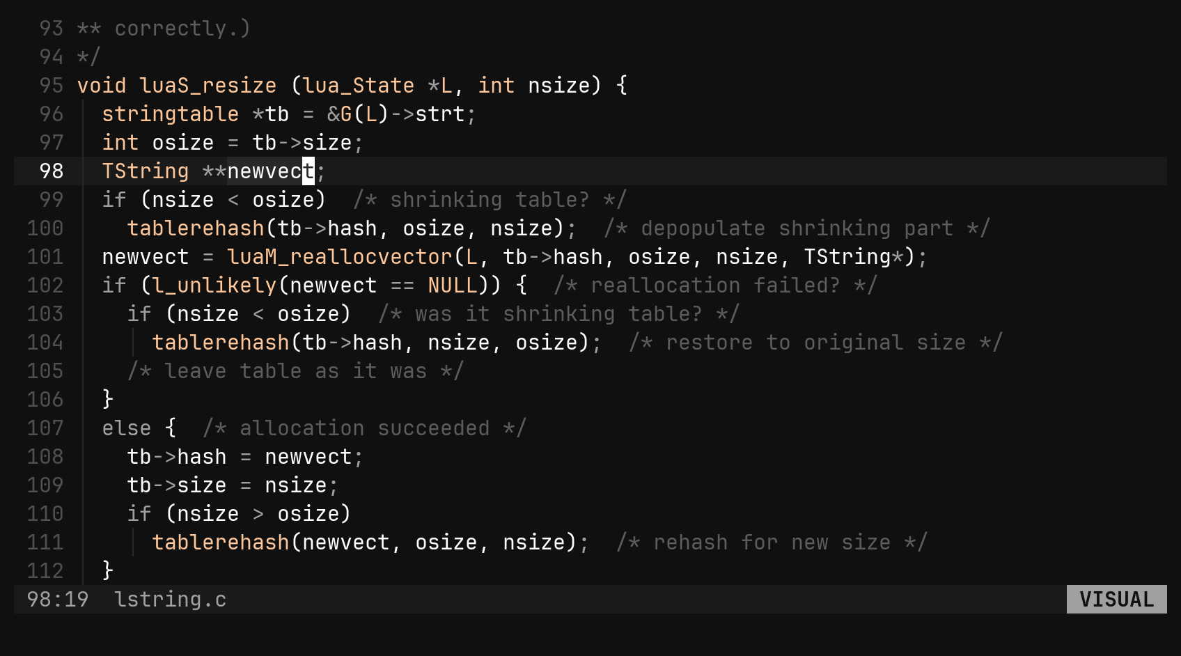 viw, Ctrl-N, c: a rename: step 1