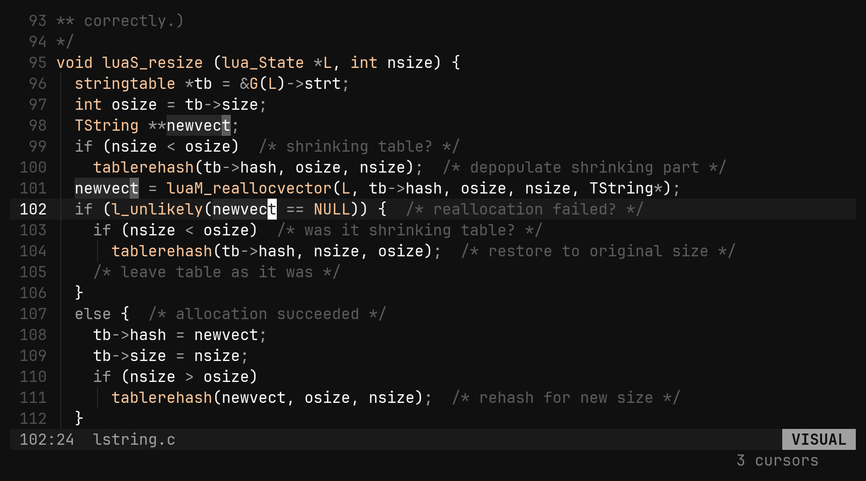 viw, Ctrl-N, c: a rename: step 2