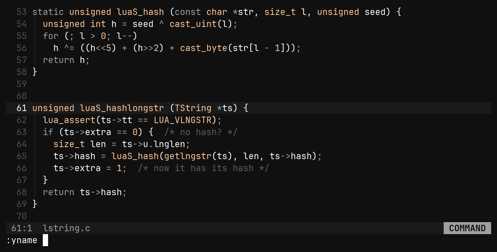 Named registers: capture first, name after: step 1