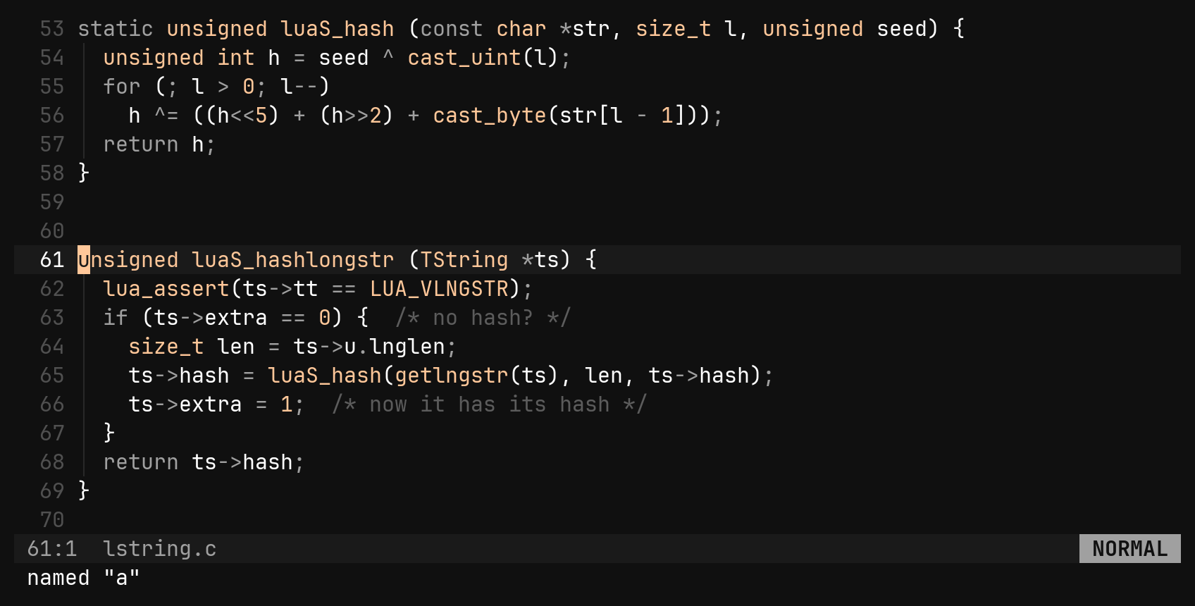 Named registers: capture first, name after: step 2