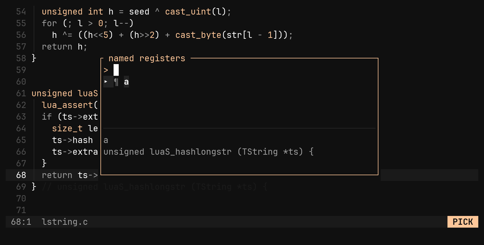 Named registers: capture first, name after: step 3