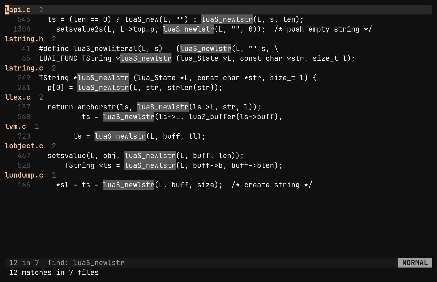 :find across the project: step 2
