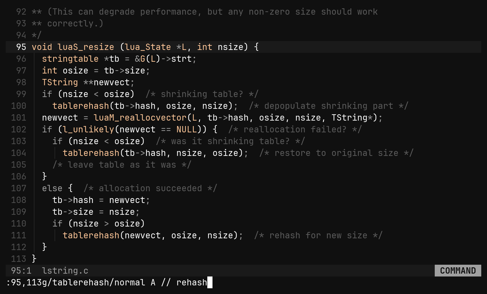 :g and :normal: step 1