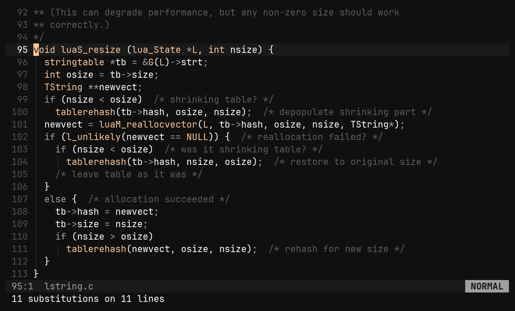 :s over a range: step 4