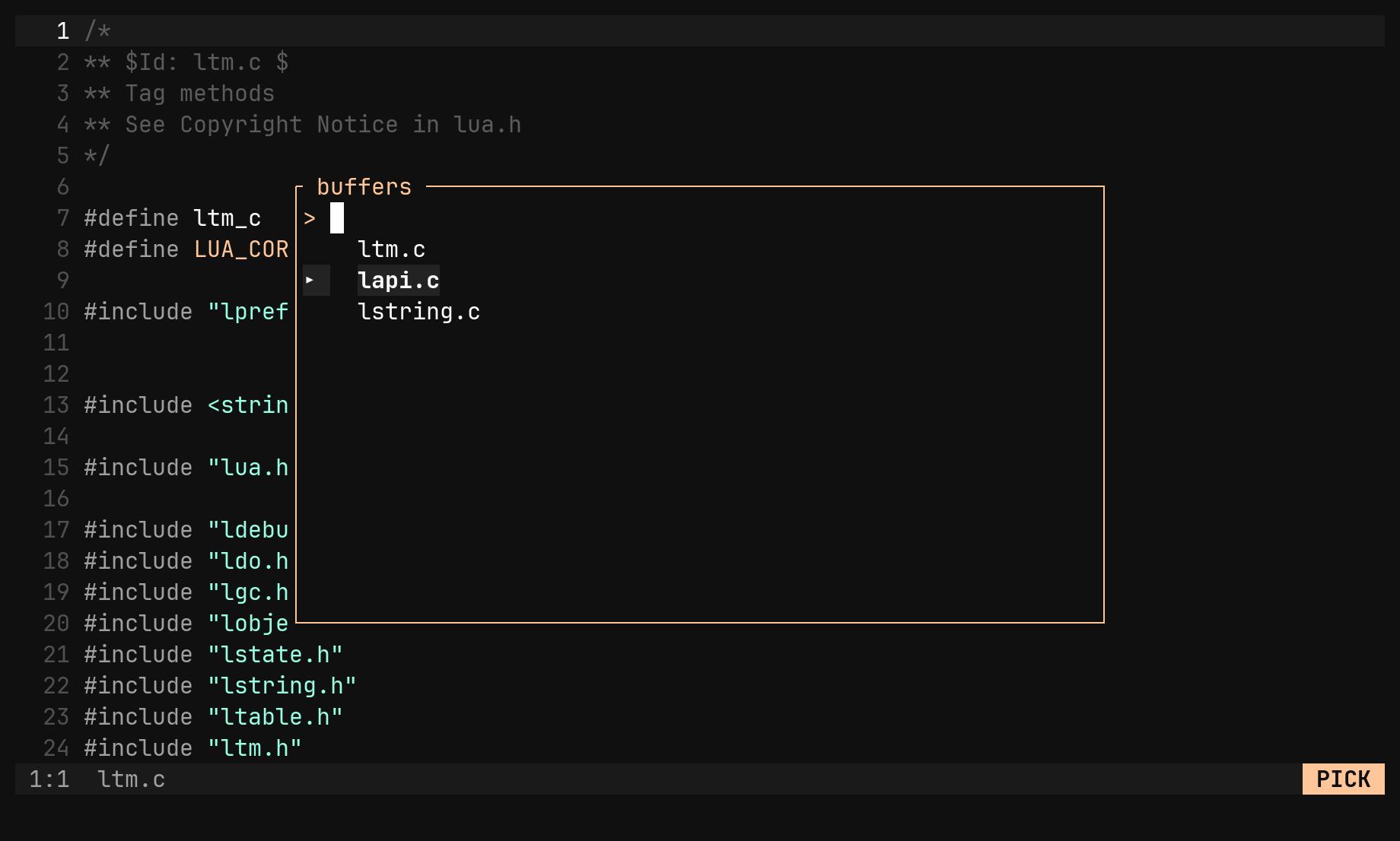 gb — the buffer switcher: step 1