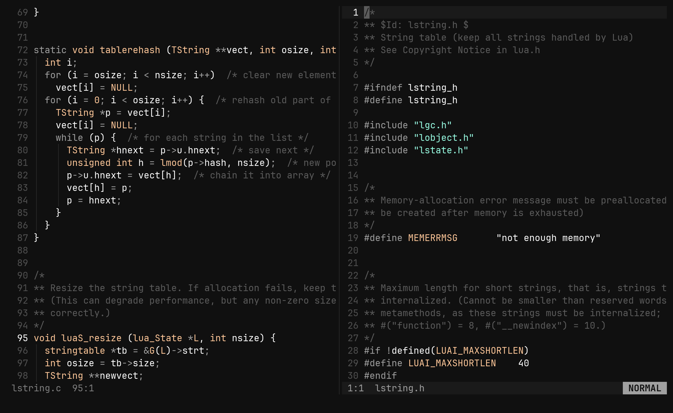 Splits and Ctrl-W f: step 1