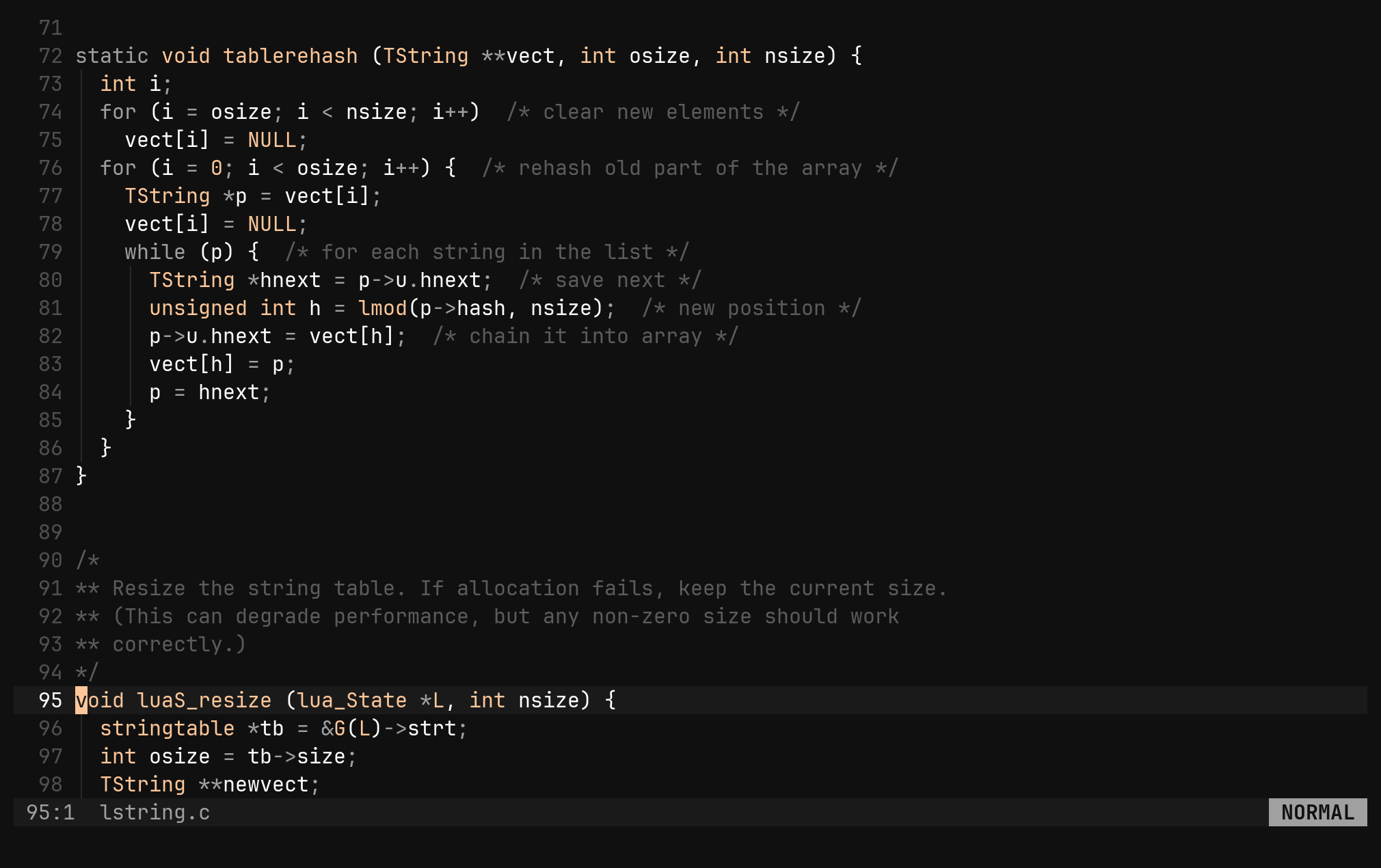 Ctrl-W e — the tree beside the file: step 0