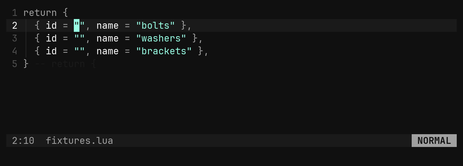 One id per cursor: step 0