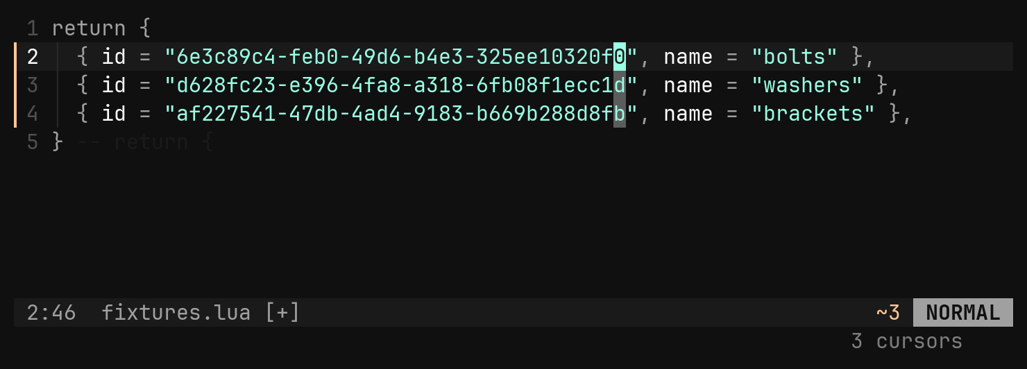 One id per cursor: step 2
