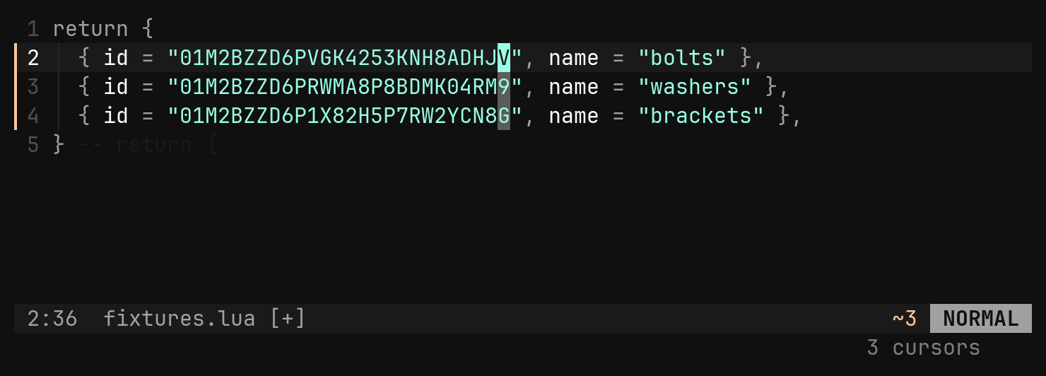 One id per cursor: step 3
