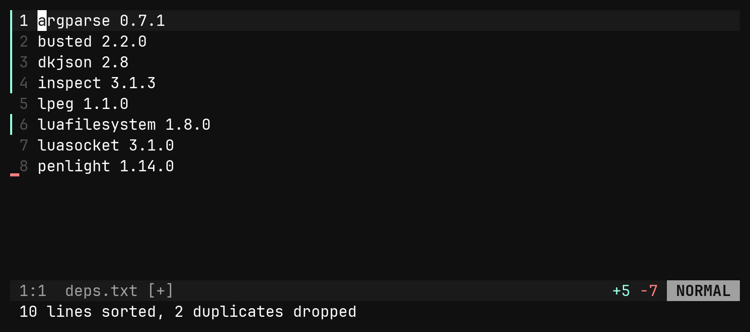Sort, drop duplicates: step 2